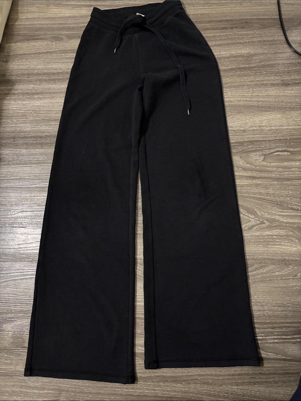 TNA Black Wide-Leg Sweat Joggers with Drawstring